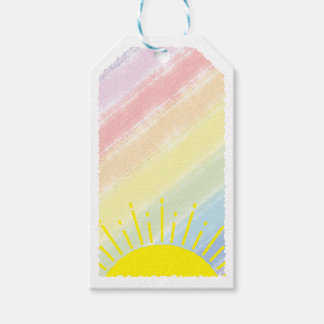Sunshine Watercolor Baby Dusche Pastel Rainbow Geschenkanhänger