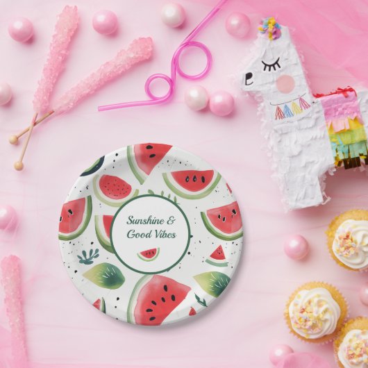 Sunshine & Watermelon Pappteller (Party)