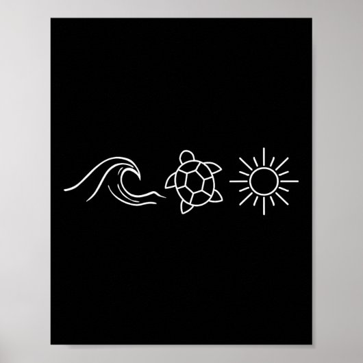 Sunshine Waves Schildkröten Hawaii Beach Sommerurl Poster (Vorne)