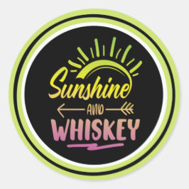 Sunshine & Whiskey-Aufkleber Runder Aufkleber