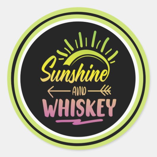 Sunshine & Whiskey-Aufkleber Runder Aufkleber (Vorderseite)