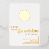 Sunshine White Gold Sun Baby Dusche Folieneinladung (Vorderseite)