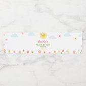 Sunshine Wildblume Wasser Flasche Etikett Geburtst (Einzelnes Label)