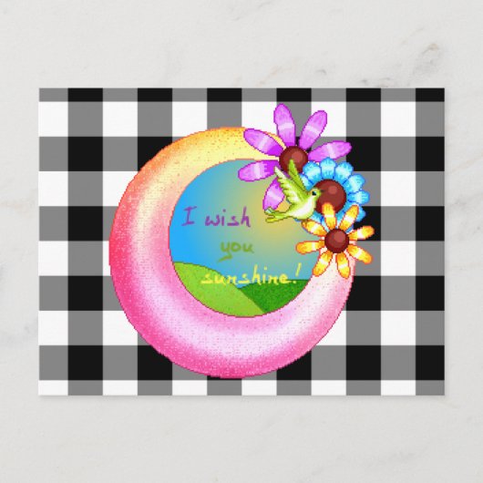 Sunshine Wish Pixel Art Postkarte (Vorderseite)