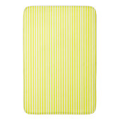 Sunshine Yellow and White Striped Badematte (Vorderseite Vertikal)