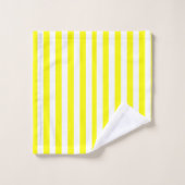 Sunshine Yellow and White Striped Badhandtuch Set (Waschlappen)