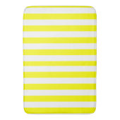 Sunshine Yellow and White Striped Print Badematte (Vorderseite Vertikal)