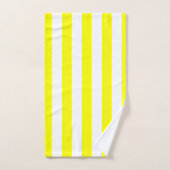 Sunshine Yellow and White Striped Print Badhandtuch Set (Handtuch)