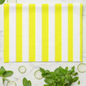 Sunshine Yellow and White Striped Print Geschirrtuch (Gefaltet)