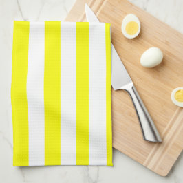 Sunshine Yellow and White Striped Print Geschirrtuch