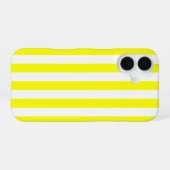Sunshine Yellow and White Striped Print iPhone 16 Hülle (Rückseite (Horizontal))