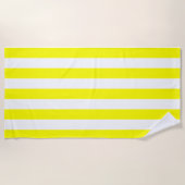 Sunshine Yellow and White Striped Print Strandtuch (Vorderseite)