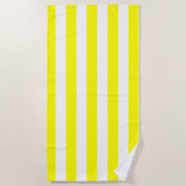 Sunshine Yellow and White Striped Print Strandtuch (Vorderseite)