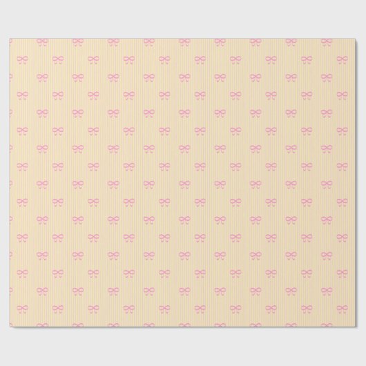 Sunshine Yellow Balletcore Ribbon Bows Geschenkpapier (Flach)