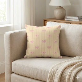 Sunshine Yellow Balletcore Ribbon Bows Kissen