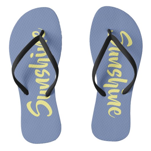 Sunshine Yellow Blue Flip Flops Badesandalen (Fußbett)