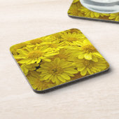 Sunshine Yellow Chrysanthema Getränkeuntersetzer (Linke Seite)