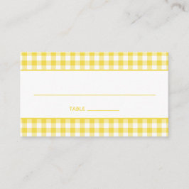 Sunshine Yellow Country Gingham Platzkarte