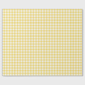 Sunshine Yellow Gingham Karo Pattern Geschenkpapier (Flach)