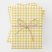 Sunshine Yellow Gingham Karo Pattern Geschenkpapier Set (Beispiel)