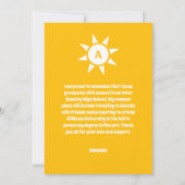 Sunshine Yellow Grad Ankündigung (Rückseite)