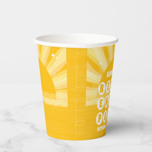 Sunshine Yellow Retirement Party Pappbecher (Rechts)