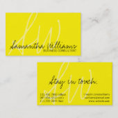 Sunshine Yellow Stylish Business Cards Visitenkarte (Vorne/Hinten)