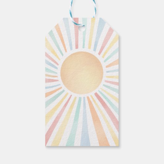 Sunshine Yellow Sun Baby Geschenkanhänger (Rückseite)