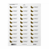 Sunshine Yellow Tropical Butterfly Address Labels (Vorne)