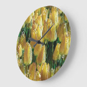 Sunshine Yellow Tulips Große Wanduhr (Winkel)