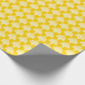 Sunshine Yellow | Weißes Damaskop-Papier Geschenkpapier (Ecke)