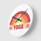 Sunshine Yoga Yogi Lotus Blume Runde Wanduhr (Winkel)