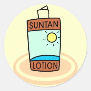 Suntan-Lotions-Aufkleber Runder Aufkleber