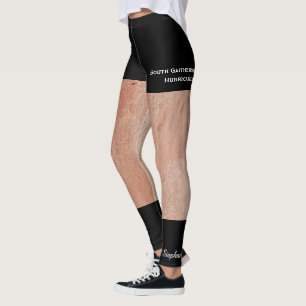 Suntanned Beine und Fake-schwarze Kurzschlüsse Leggings