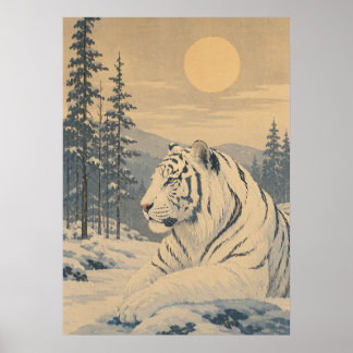 Sunward II — Weißer Tiger im Winter Poster