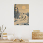 Sunward II — Weißer Tiger im Winter Poster (Küche)