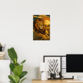 Sunward IV — Löwe bei Sonnenuntergang Poster (Heimbüro)