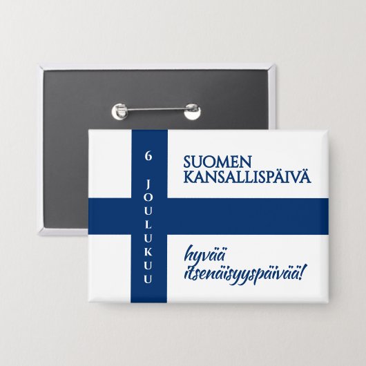Suomen Kansallispäivä Flag zum Finnischen National Button (Vorderseite/Rückseite)