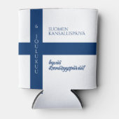 Suomen Kansallispäivä Flag zum Finnischen National Dosenkühler (Vorderseite)