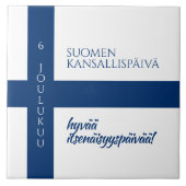 Suomen Kansallispäivä Flag zum Finnischen National Fliese (Vorderseite)