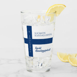 Suomen Kansallispäivä Flag zum Finnischen National Glas