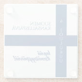 Suomen Kansallispäivä Flag zum Finnischen National Glasuntersetzer (Rückseite)