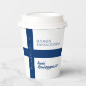 Suomen Kansallispäivä Flag zum Finnischen National Pappbecher (Vorderseite)