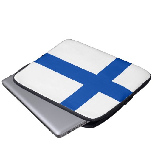 Suomen Lippu - die Flagge von Finnland Laptopschutzhülle (Vorne Knopf)