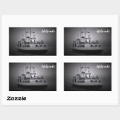 Suomenlinna (Helsinki) Fähre in Nebelaufkleber Rechteckiger Aufkleber (Blatt)