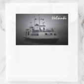 Suomenlinna (Helsinki) Fähre in Nebelaufkleber Rechteckiger Aufkleber (Tasche)