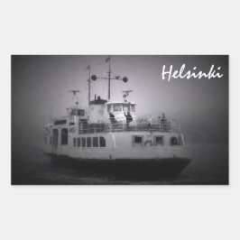 Suomenlinna (Helsinki) Fähre in Nebelaufkleber Rechteckiger Aufkleber