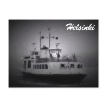 Suomenlinna (Helsinki) Fähre in Nebelpostkarte