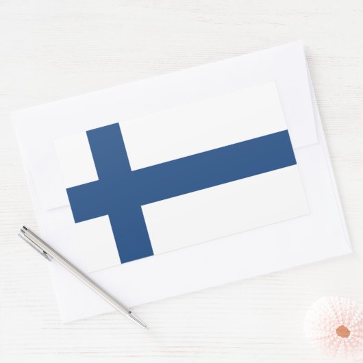 SUOMI FINLAND FLAG RECHTECKIGER AUFKLEBER (Umschlag)