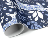 Suomi Finland Folk Art Reindeer Geschenkpapier (Rolleneckpunkt)